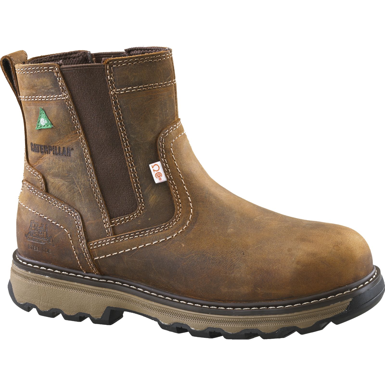 Caterpillar Pelton Steel Toe Csa Philippines - Mens Work Boots - Dark Beige 21647DLWA